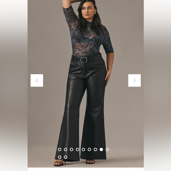 EUC The Naomi Wide-Leg Flare Pants by Maeve: Faux Leather Edition Size 10